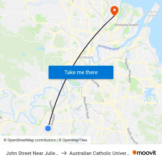 John Street Near Julie Rd to Australian Catholic University map