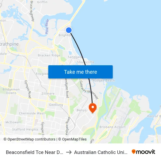 Beaconsfield Tce Near Duke St to Australian Catholic University map