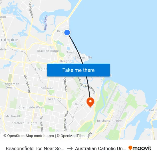 Beaconsfield Tce Near Seaview St to Australian Catholic University map
