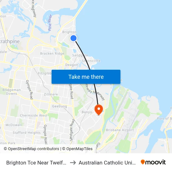 Brighton Tce Near Twelfth Ave to Australian Catholic University map