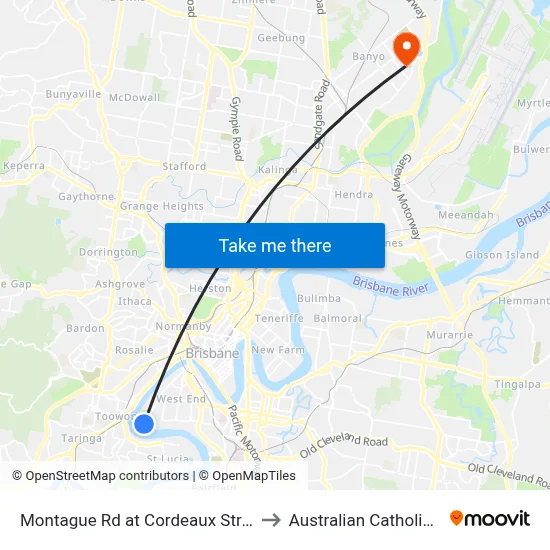 Montague Rd at Cordeaux Street, Stop 30/14 to Australian Catholic University map