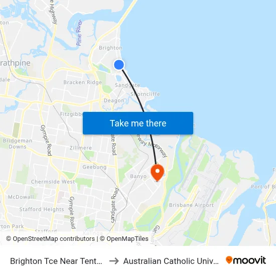 Brighton Tce Near Tenth Ave to Australian Catholic University map