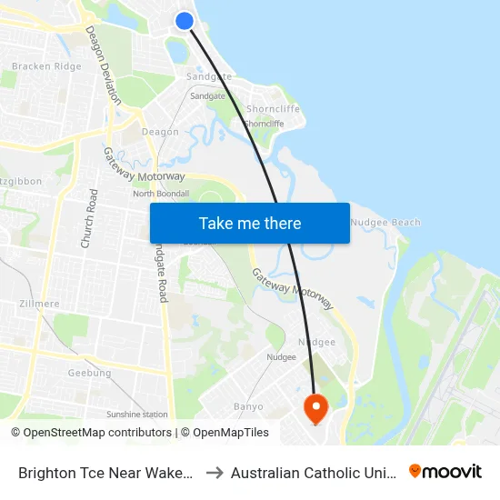 Brighton Tce Near Wakefield St to Australian Catholic University map