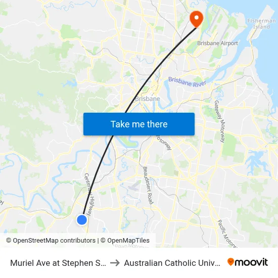 Muriel Ave at Stephen Street to Australian Catholic University map