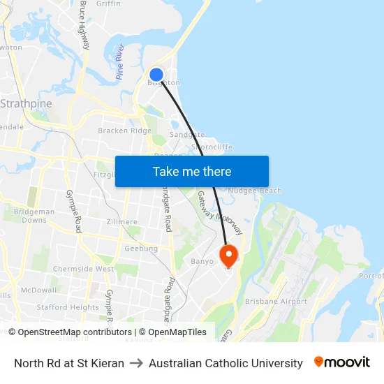 North Rd at St Kieran to Australian Catholic University map