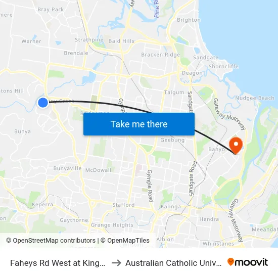 Faheys Rd West at Kingfisher to Australian Catholic University map