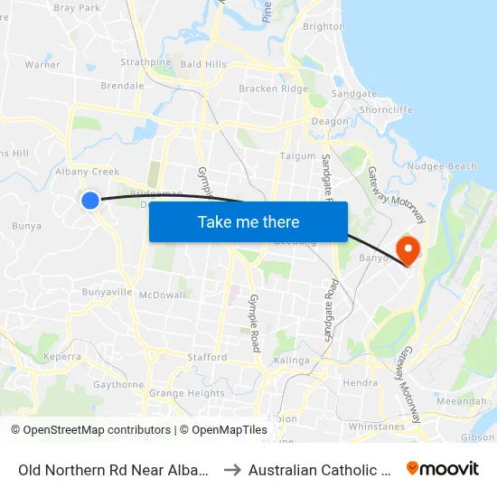 Old Northern Rd Near Albany Forest Dr to Australian Catholic University map