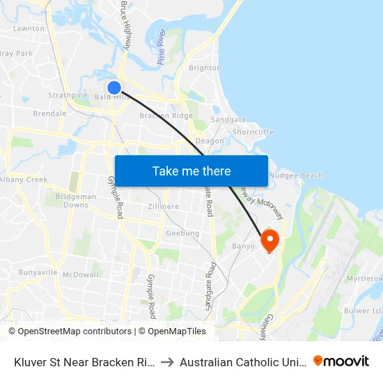 Kluver St Near Bracken Ridge Rd to Australian Catholic University map