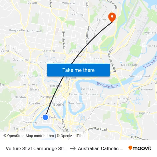 Vulture St at Cambridge Street, Stop 8 to Australian Catholic University map