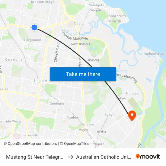 Mustang St Near Telegraph Rd to Australian Catholic University map