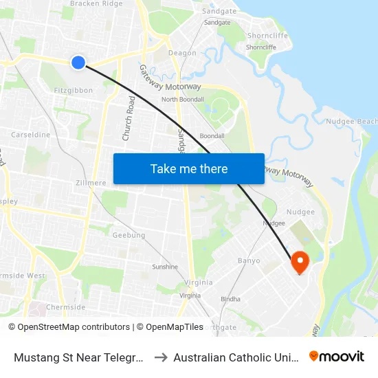 Mustang St Near Telegraph Rd to Australian Catholic University map