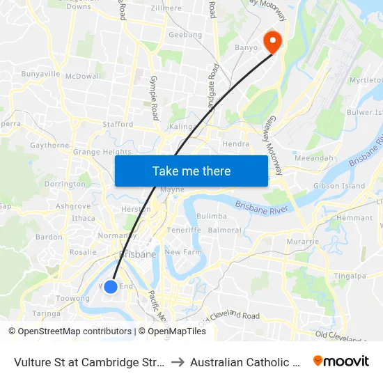 Vulture St at Cambridge Street, Stop 8 to Australian Catholic University map