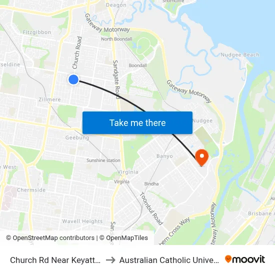 Church Rd Near Keyatta St to Australian Catholic University map