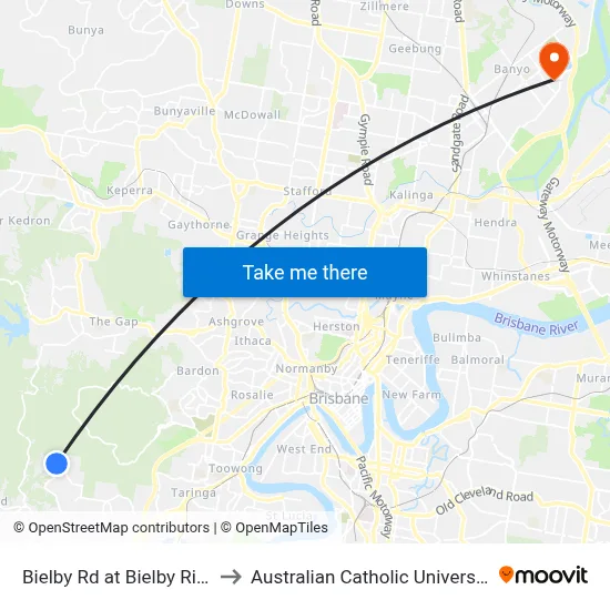 Bielby Rd at Bielby Rise to Australian Catholic University map