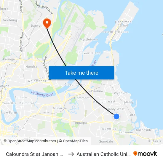 Caloundra St at Janoah Gardens to Australian Catholic University map