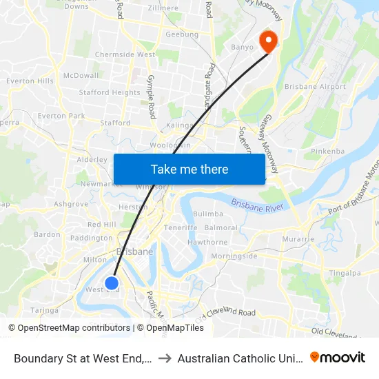 Boundary St at West End, Stop 7 to Australian Catholic University map