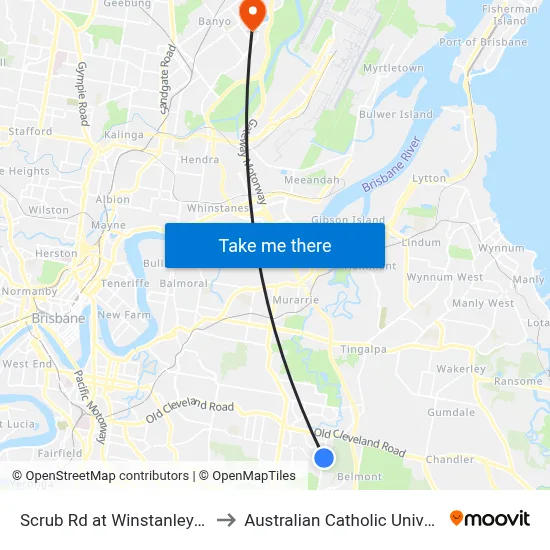Scrub Rd at Winstanley East to Australian Catholic University map