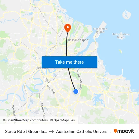 Scrub Rd at Greendale to Australian Catholic University map