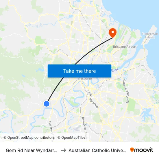 Gem Rd Near Wyndarra St to Australian Catholic University map