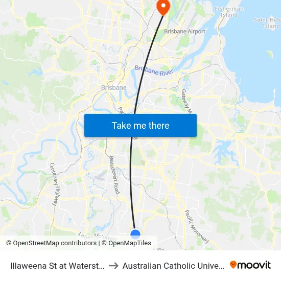 Illaweena St at Waterstone to Australian Catholic University map