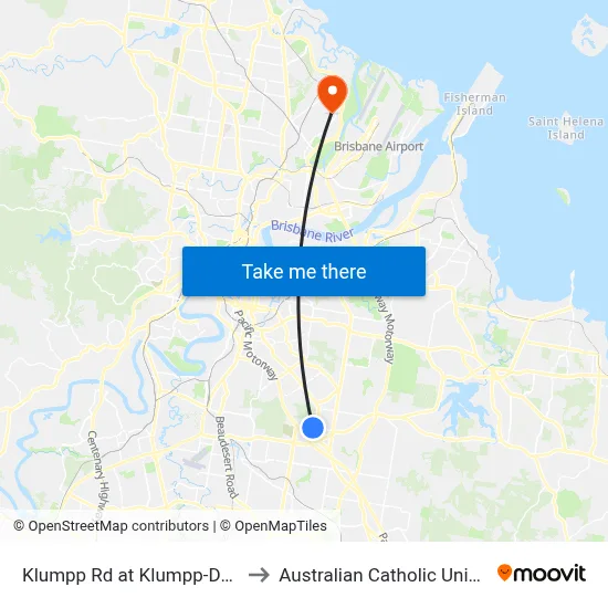 Klumpp Rd at Klumpp-Dawson to Australian Catholic University map
