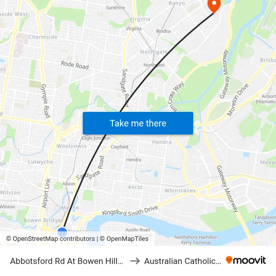 Abbotsford Rd At Bowen Hills Near Edgar St to Australian Catholic University map