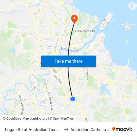 Logan Rd at Australian Tax Office, Stop 80 to Australian Catholic University map