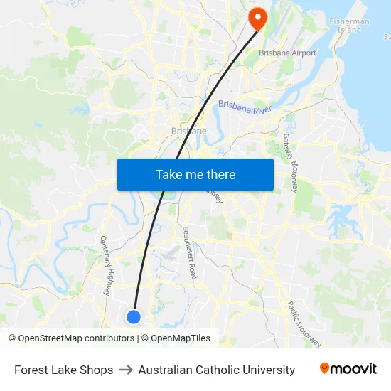Forest Lake Shops to Australian Catholic University map