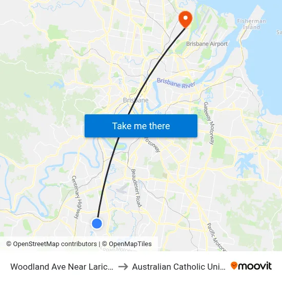 Woodland Ave Near Laricina Cct to Australian Catholic University map