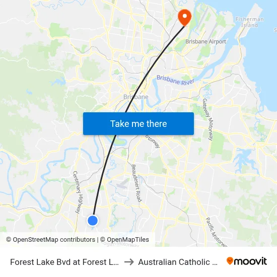 Forest Lake Bvd at Forest Lake, Stop B to Australian Catholic University map