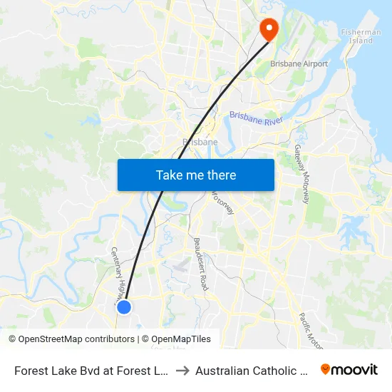 Forest Lake Bvd at Forest Lake, Stop E to Australian Catholic University map