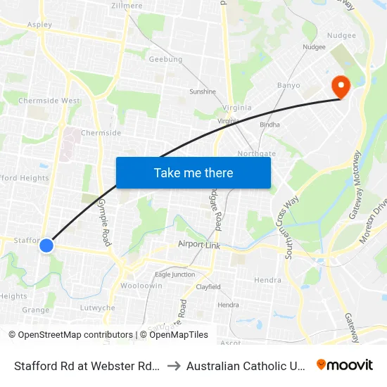 Stafford Rd at Webster Rd, Stop 30 to Australian Catholic University map