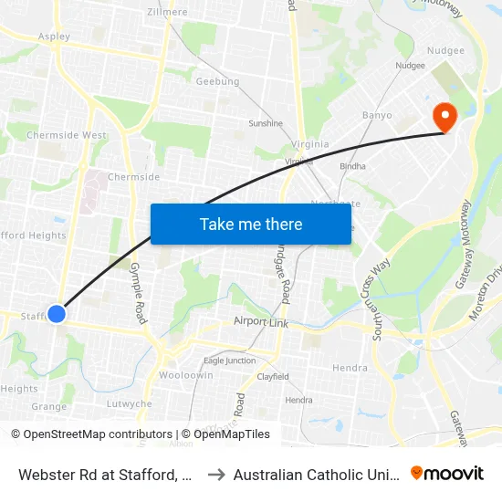 Webster Rd at Stafford, Stop 30 to Australian Catholic University map