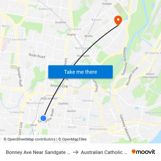 Bonney Ave Near Sandgate Rd, Stop 21 to Australian Catholic University map