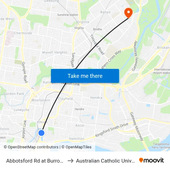 Abbotsford Rd at Burrows St to Australian Catholic University map