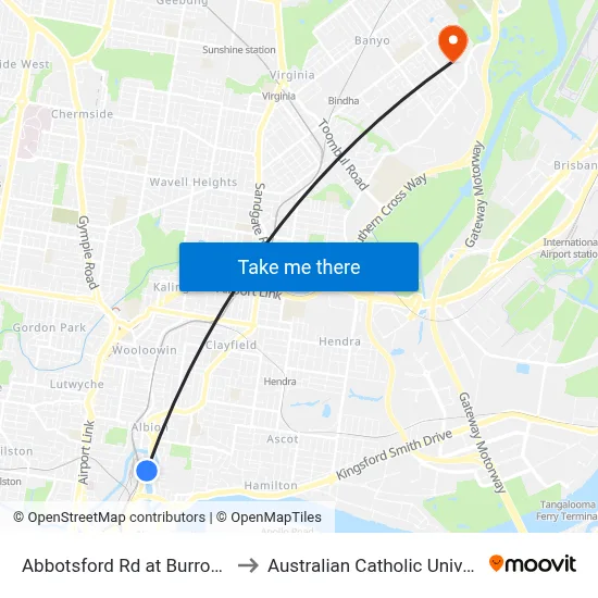 Abbotsford Rd at Burrows St to Australian Catholic University map