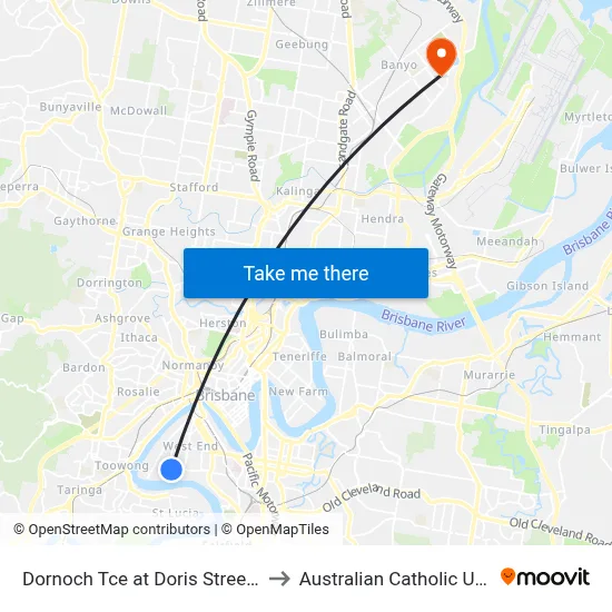 Dornoch Tce at Doris Street, Stop 17 to Australian Catholic University map