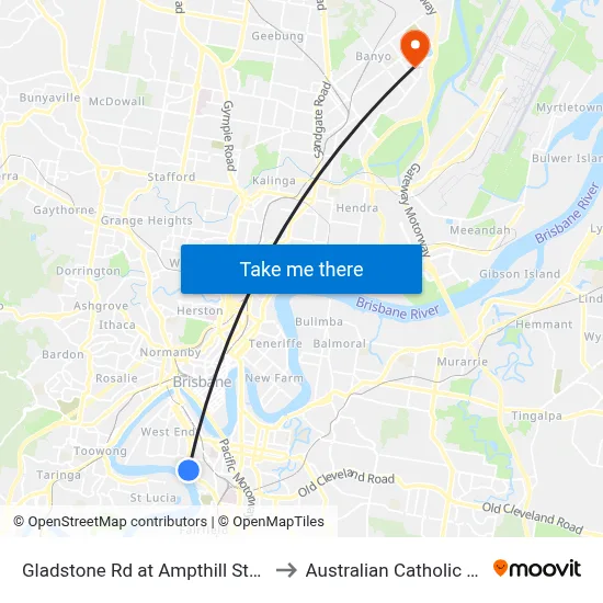 Gladstone Rd at Ampthill Street, Stop 13 to Australian Catholic University map
