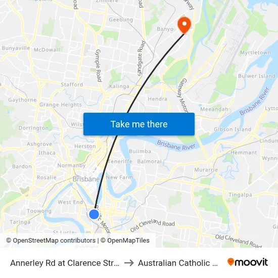 Annerley Rd at Clarence Street, Stop 7 to Australian Catholic University map