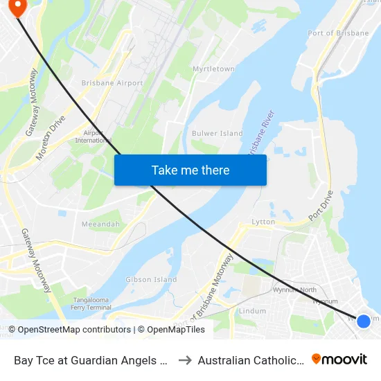 Bay Tce at Guardian Angels School Stop 95 to Australian Catholic University map