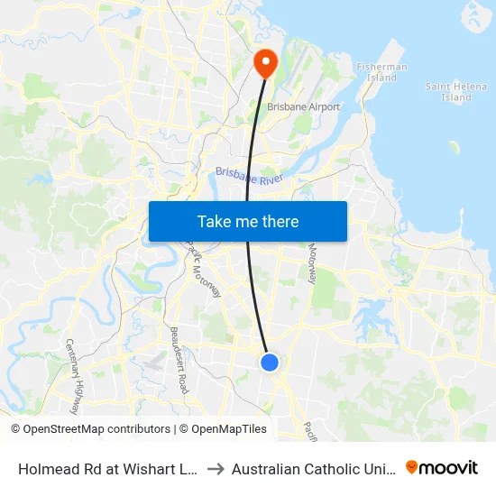 Holmead Rd at Wishart Lookout to Australian Catholic University map
