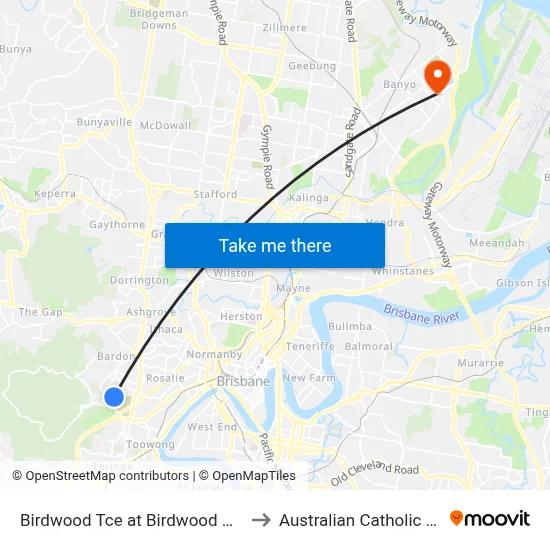 Birdwood Tce at Birdwood View, Stop 30 to Australian Catholic University map