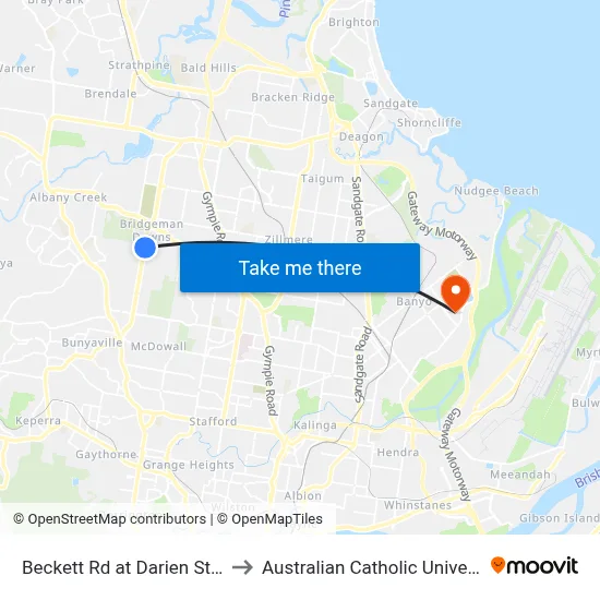 Beckett Rd at Darien Street to Australian Catholic University map