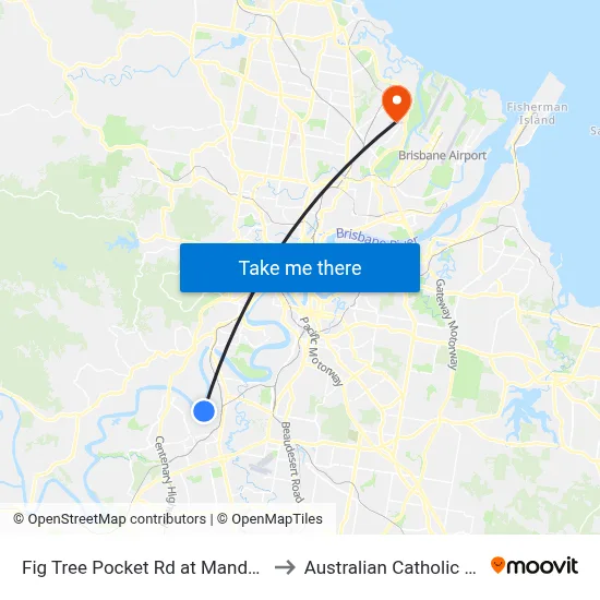 Fig Tree Pocket Rd at Mandalay, Stop 44 to Australian Catholic University map