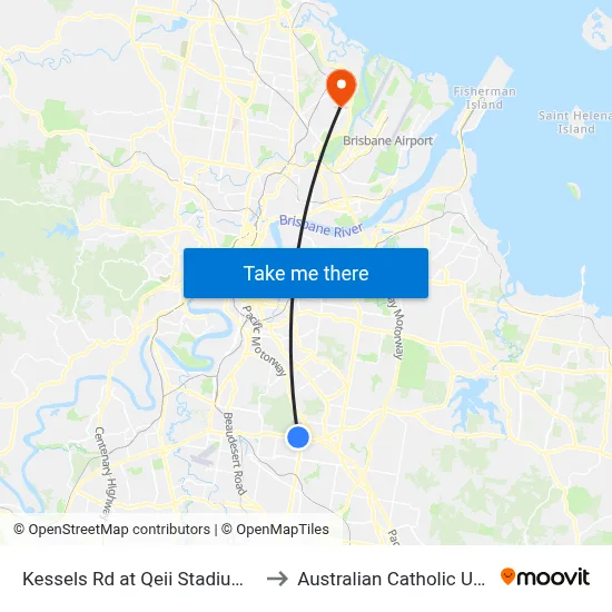 Kessels Rd at Qeii Stadium, Stop 57 to Australian Catholic University map