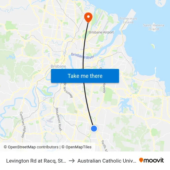 Levington Rd at Racq, Stop 84 to Australian Catholic University map