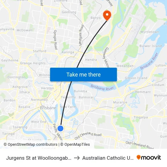Jurgens St at Woolloongabba, Stop E to Australian Catholic University map