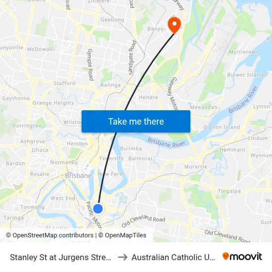 Stanley St at Jurgens Street, Stop F to Australian Catholic University map