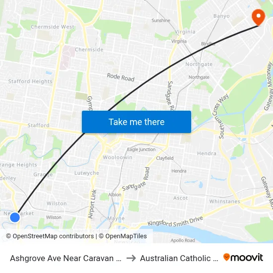 Ashgrove Ave Near Caravan Park, Stop 20 to Australian Catholic University map