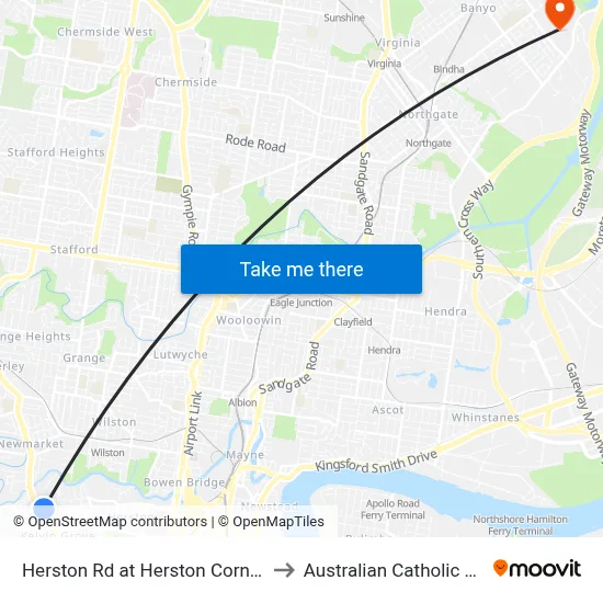 Herston Rd at Herston Corner, Stop 15a to Australian Catholic University map